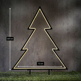 Luca Lighting Garden d light neon tuinsteker boom zwart warm wit connectable IP44 8FC timer - l72xh100cm
