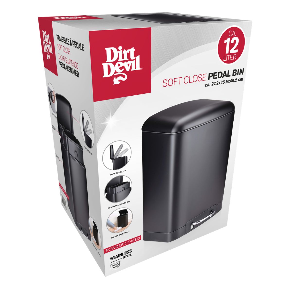Dirt Devil Pedaalemmer 12 Liter Soft Close