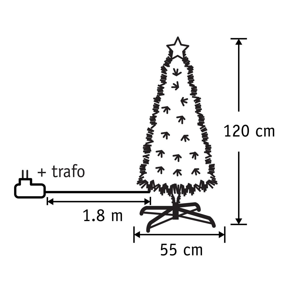 Luca Lighting Mercury boom fibre optic groen warm wit 135led 8 function controller - h120xd55cm