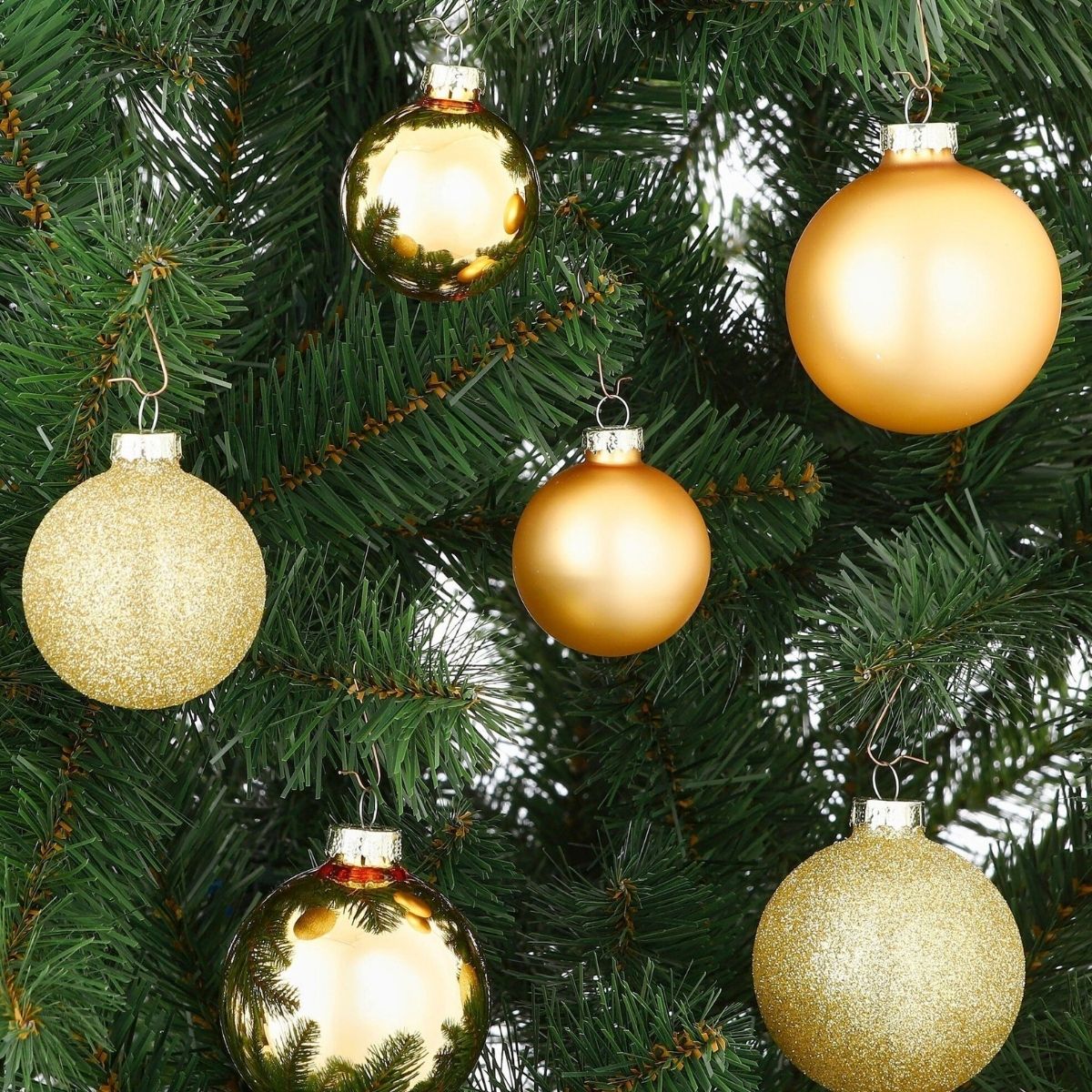 Mica Decorations Bal glas goud 42 stuks - d7cm