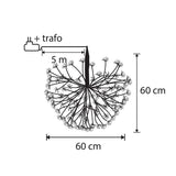 Luca Lighting Bal led zwart klassiek wit 1200led IP44 en timer - d60cm