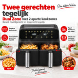 alpina Dubbele Airfryer XXL 8L Heteluchtfriteuse