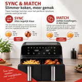 alpina Dubbele Airfryer XXL 8L Heteluchtfriteuse