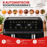 alpina Dubbele Airfryer XXL 8L Heteluchtfriteuse