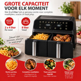 alpina Dubbele Airfryer XXL 8L Heteluchtfriteuse