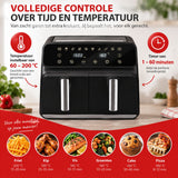alpina Dubbele Airfryer XXL 8L Heteluchtfriteuse