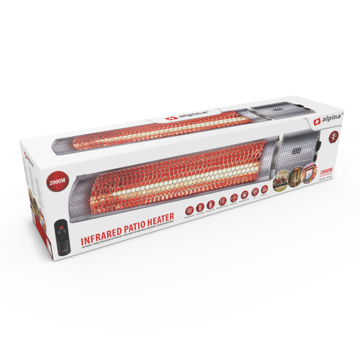 Optimaal mixer Halloween Heater Terrasverwarmer met Afstandsbediening 2000W